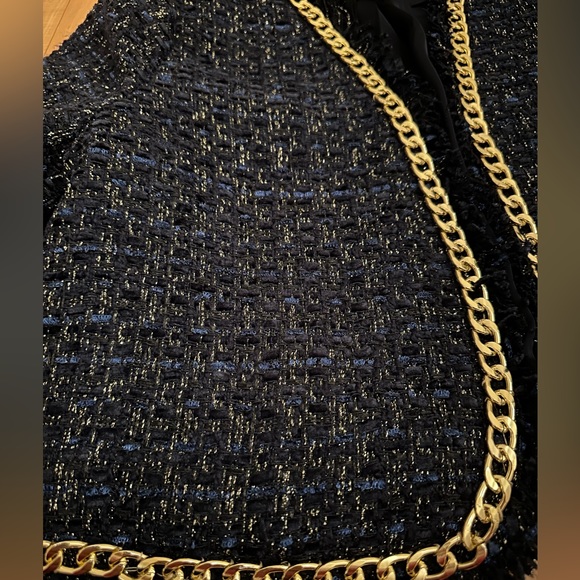 Christian Lacroix Cropped Shimmery Blue Gold Blazer Sz M - Picture 8 of 13